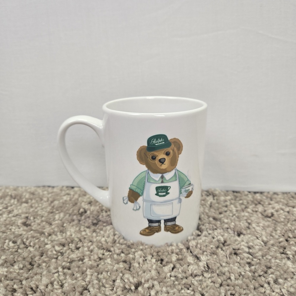 Ralph Lauren Ralph's Coffee Polo Bear Mug Barista Porcelain White